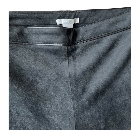 H&M Faux Suede Stretch Pants, With Waist Piping Detail & Ankle Zippers - Picture 4 of 11